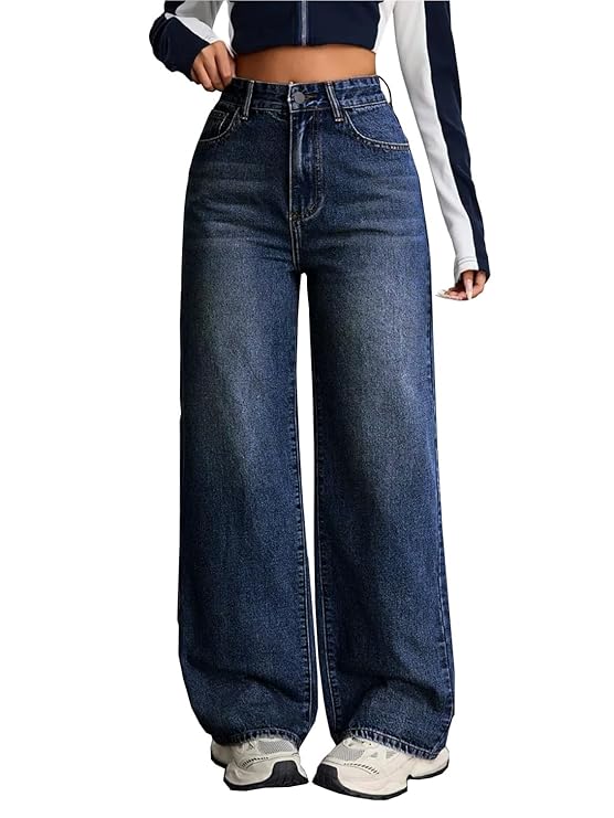 Nifty Women's Denim Stretchable High Waist Baggy Jeans for Women - Image 3