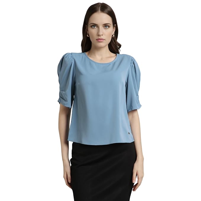 Van Heusen Women's Regular Fit Half Sleeve Round Neck Formal Top - Image 8