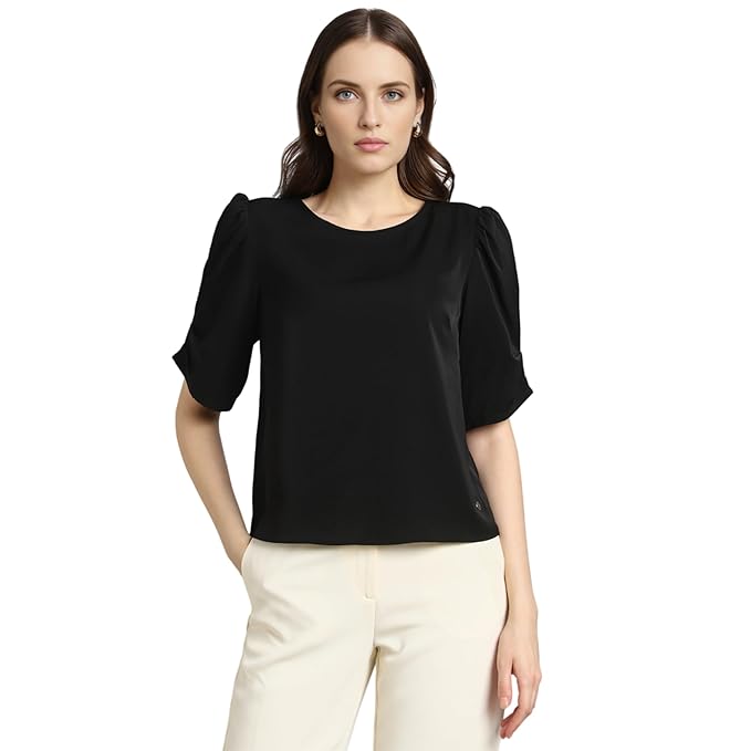 Van Heusen Women's Regular Fit Half Sleeve Round Neck Formal Top - Image 5