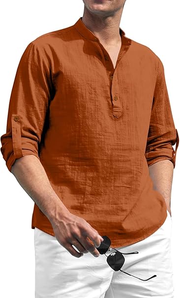 Zombom Cotton Polyester Blend Solid Casual Regular Fit Mandarin/Chinese Collor Short Kurta for Men - Image 6